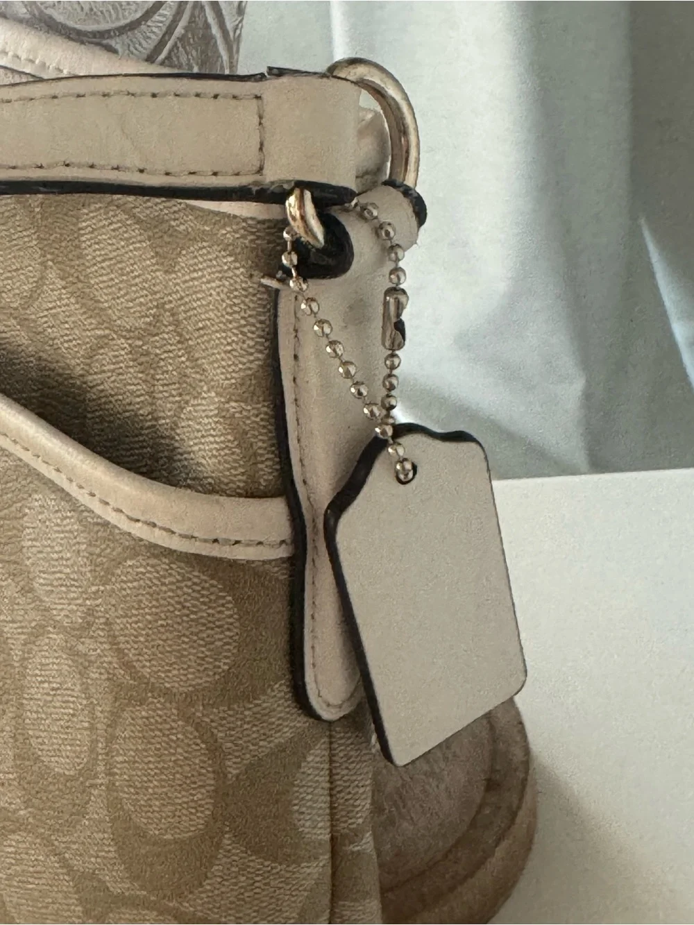 Coach Beige Signature Canvas Crossbody Bag
